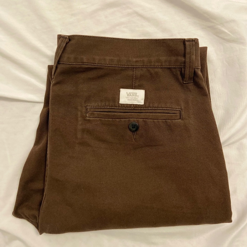 Vans brown canvas khakis